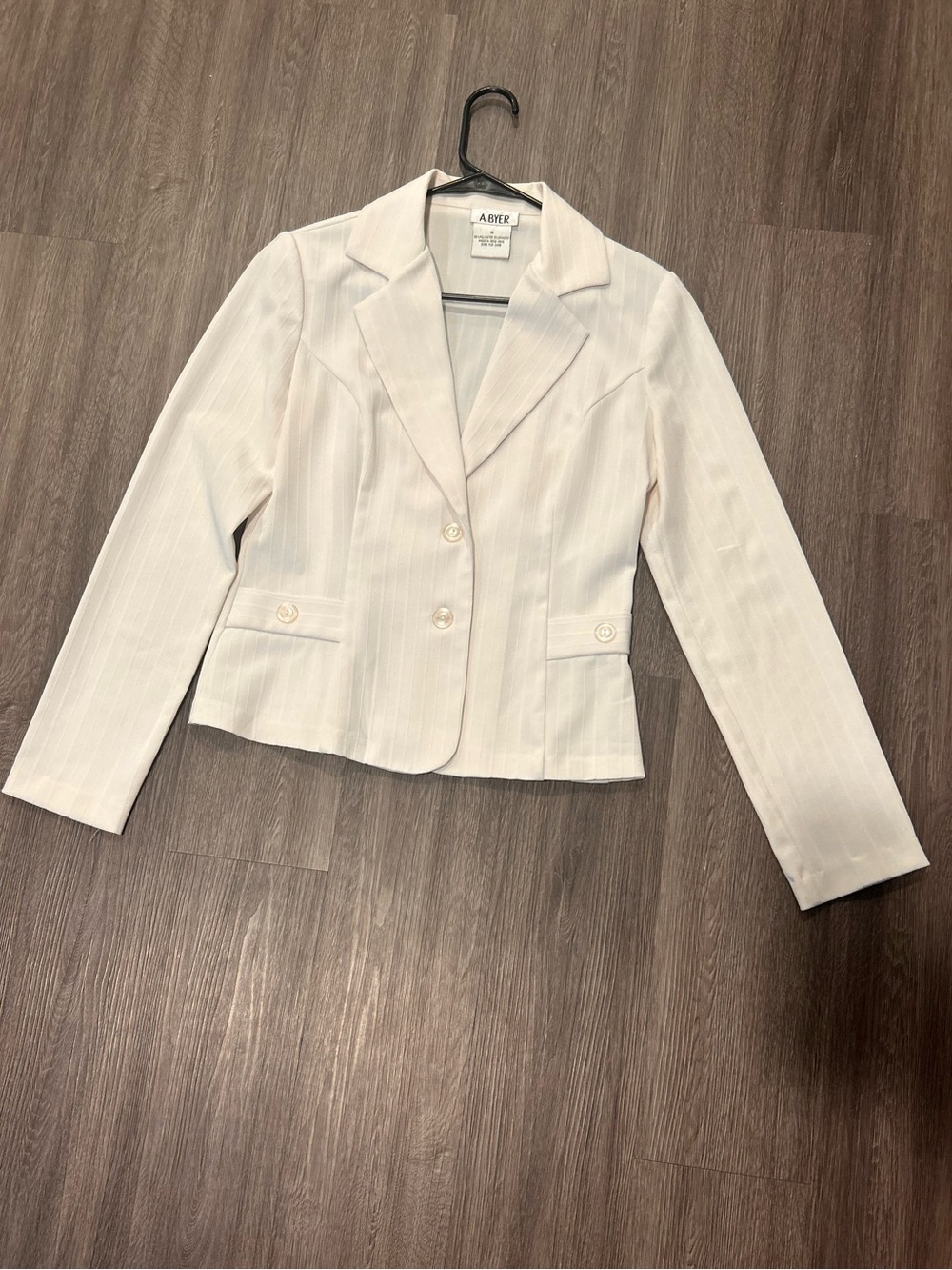 Button-Up Pant Suit A. Byer Cream Textured